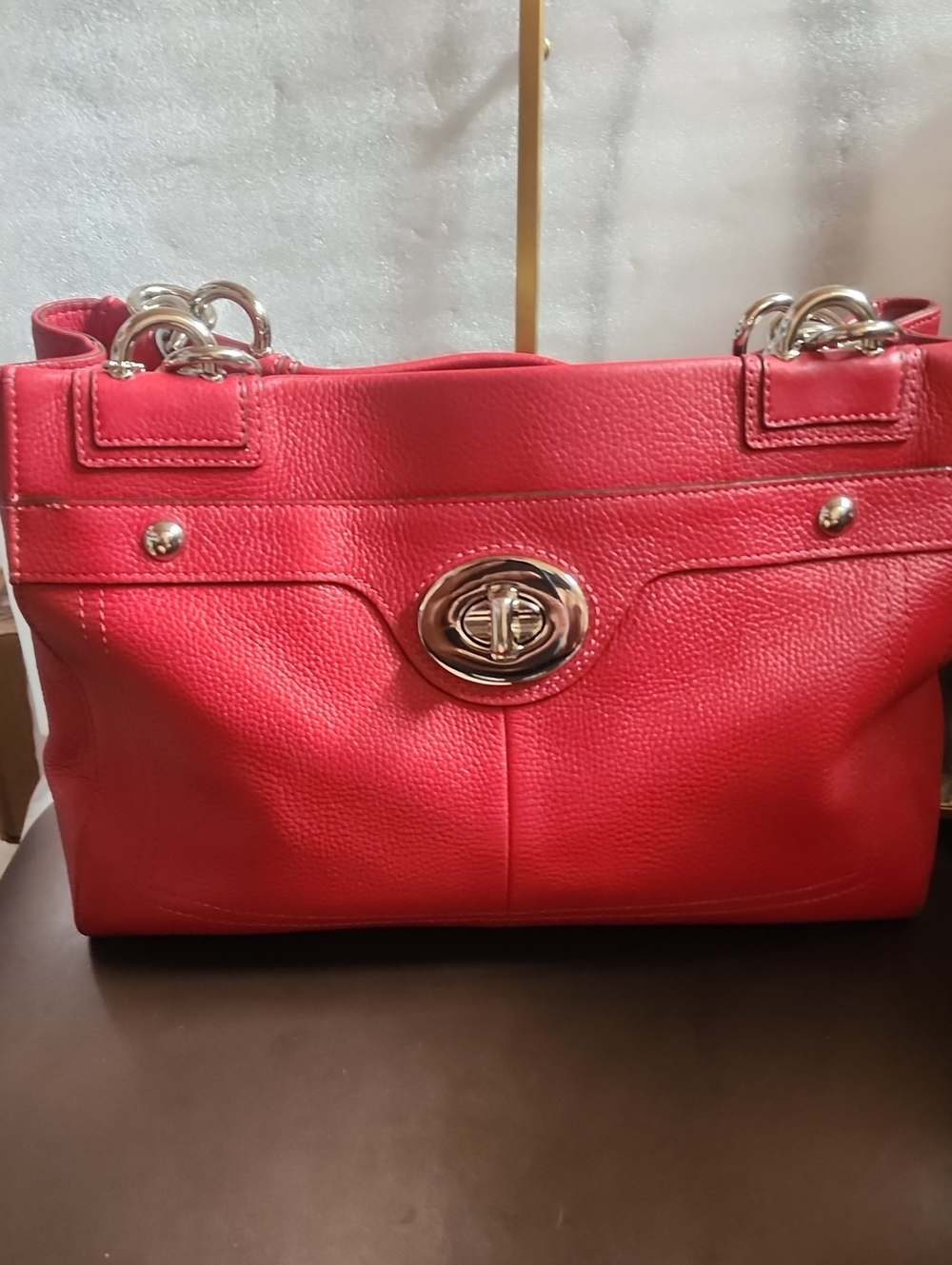 Coach 2011 Red Leather 2 Section ShoulderTote 2 Hang Tags Euc - Picture 15 of 15